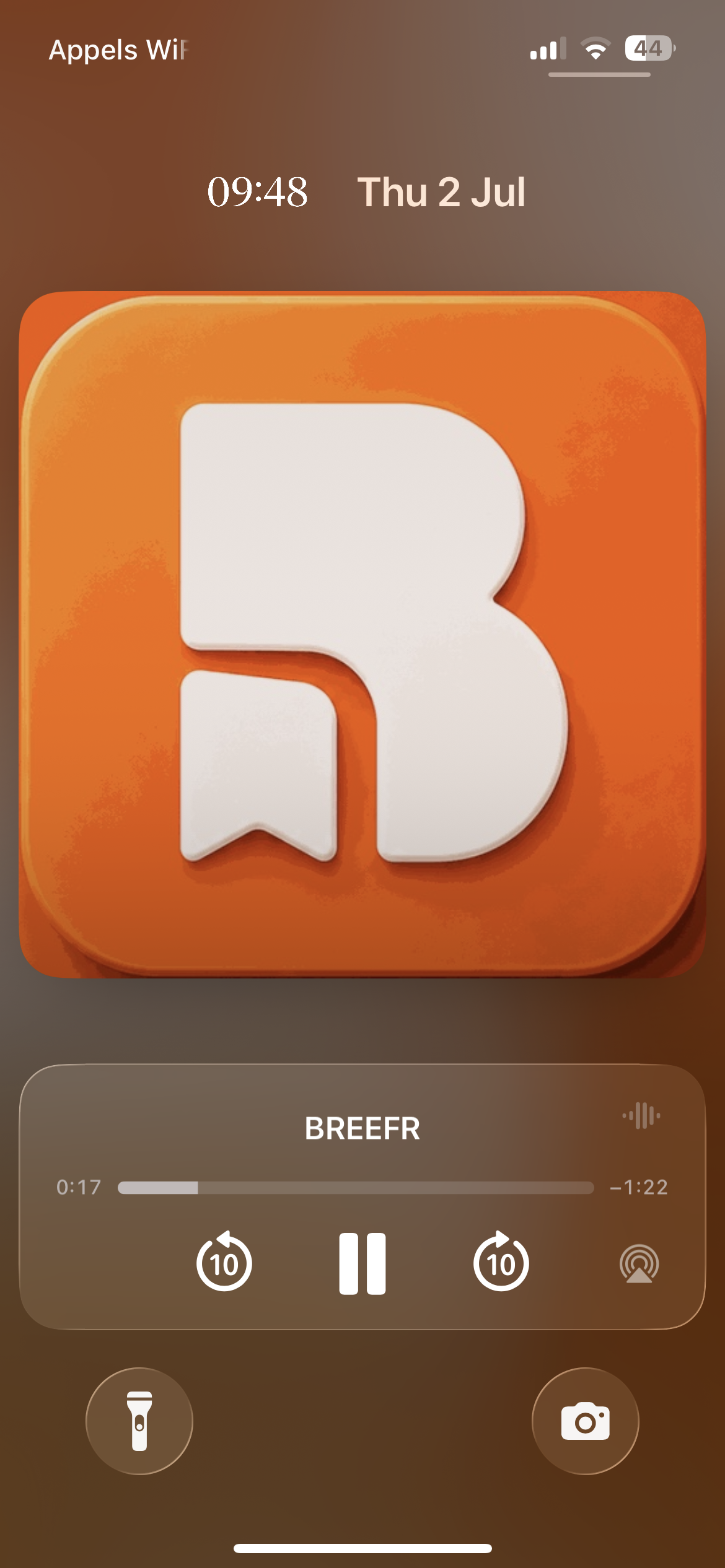 Écoute audio de BREEFR depuis l'écran verrouillé